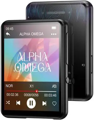 128GB MP3 Player with Upgrade Bluetooth 5.3, HiFi Sound Shuffle Single Loop Music Player with HD Speaker, FM Radio, Voice Recorder, 2.4IN Full Touchscreen MP3 Ideal for Sport (Earphones Included)