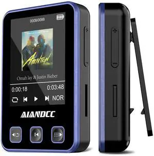 Mp3 Player with Bluetooth 5.3, HiFi Music Player with Sports Clip and Armband, 1.77-inch TFT Color Screen, 32GB mp3 Player for Kids Adults, Earphones Included, TF Card can be Inserted