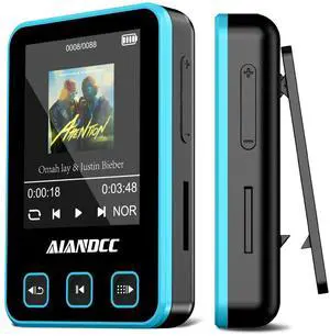 Mp3 Player with Bluetooth 5.3, HiFi Music Player with Sports Clip and Armband, 1.77-inch TFT Color Screen, 32GB mp3 Player for Kids Adults, Earphones Included, TF Card can be Inserted