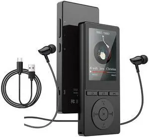 64GB MP3 Player with Bluetooth 5.3, Music Player with HiFi Sound for Sports Runners, 2.4" Screen MP3 Player Built in HD Speaker Voice Recorder FM Radio E-Book, Expanded Up to 128GB, Earphone Included