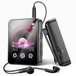 128GB Mini MP3 Player with Bluetooth 5.3,Portable Music Player for Kids with Clip,HiFi Sound,Voice Recorder,E-Book,Built-in HD Speaker,Digital Audio Player for Sport with Earphones & Screen Protector