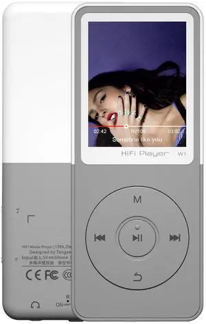 Bluetooth Mp3 Player, Classic Portable Mp3 Players for Kids,HiFi Music Player with Bluetooth,Video Play,FM Radio,Recording,E-Book,Alarm Clock,Mp3 Play up to 50 Hours with SD Card Slot Grey 64GB