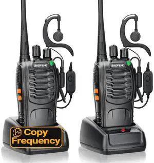 Walkie Talkies Long Range Walkie Talkie for Adults Rechargeable Radio Walkie Talkie 2 Way Radios Copy Frequency Handheld Two Way Radios Transceiver Walky Talky with Base Charger for Camping(2 Pack)