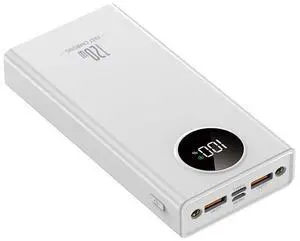 Portable Charger PowerBank, PD 20W Fast Charging, 20000mAh Power Bank with LCD Display, 3 Outputs USB C Power Bank Fast Charging, for iPhone 17/16/15/14/13 Pro Samsung Google iPad Tablet (White)