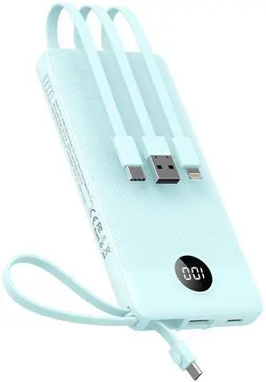 VEEKTOMX Portable Charger Built-in Cables, Power Bank for iPhone, Fast Charge USB C Battery Pack Travel Essentials Powerbank Compatible with iPhone 17/16/15/14, Samsung S25/24