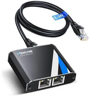 Gigabit Ethernet Splitter 1 to 2 High Speed 1000Mbps with 3.3ft LAN Cable, NEWCARE 1 in 2 Out Dual RJ45 Port Internet Splitter for Cat5/5e/6/7/8, Plug and Play, 2 Devices Simultaneously Networking Gigabit Ethernet Splitter 1 to 2 High Speed 1000Mbps with 3.3ft LAN Cable, NEWCARE 1 in 2 Out Dual RJ45 Port Internet Splitter for Cat5/5e/6/7/8, Plug and Play, 2 Devices Simultaneously Networking