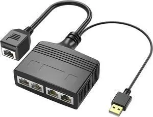 Ethernet Splitter 1 to 4 High Speed, RJ45 Network 1 to 4 Port Ethernet Adapter Splitter [4 Devices Simultaneous Networking],1000Mbps Extension Connector for Cat5/5e/6/7/8 Cable