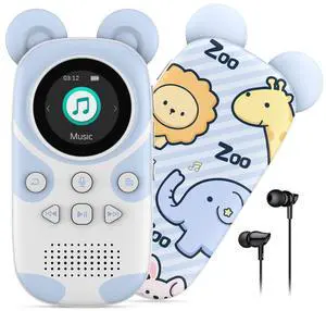 RUIZU 64GB Bluetooth MP3 Player for Kids, Cartoon Zoo Portable Music Player, Child MP3 Player with Bluetooth, Speaker, FM Radio, Voice Recording, Stopwatch, Pedometer, Expandable 128GB Micro SD Card