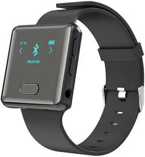 wiwoo MP3 Player with Bluetooth,Sport Bluetooth MP3 Player with Clip and Watch Band for Running Climbing Hiking Cycling Jogging Yoga with Voice Recorder Clock (No FM Radio) Micro SD Card up to 128GB