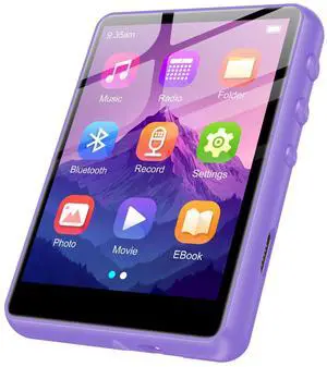 128GB MP3 Player - Music Player with Bluetooth 5.4, 2.4" Portable HiFi MP3 Player with FM Radio, HD Speaker, E-Book,Voice Recorder, Walkman Digital Music Player Earphones Included (Purple)