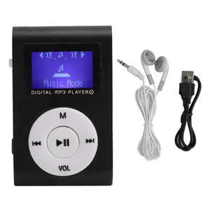 32GB MP3 Player, Portable Digital Music Player with Headphones and USB Cable, Sports Mini MP3 LCD Mini Screen Music Media Player with Back Clip(Black)