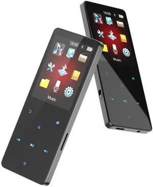 64GB MP3 Player with Bluetooth 5.3 Portable Music Player for Kids HiFi Sound Shuffle Single Loop Folder Loop Built-in Speaker Voice Recorder FM Radio Pedometer Supports Up to 128GB TF Card