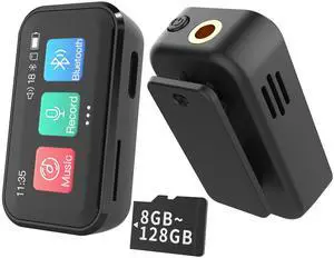 MP3 Player with Bluetooth,Portable Digital Lossless 32G Music Player with Built-in Speaker, 1.47 in Full Touch Screen, Digital Voice Recorder, E-Book, FM Radio, Mini Back Clip Design (Black) MP3 Player with Bluetooth,Portable Digital Lossless 32G Music Player with Built-in Speaker, 1.47 in Full Touch Screen, Digital Voice Recorder, E-Book, FM Radio, Mini Back Clip Design (Black)