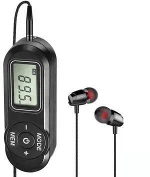 Personal Portable FM Radio with Digital Tuning LCD Display, SWDSTP Mini Pocket Radio with Headphones and Belt Clip for Walking Jogging, Upgrade Volume Control