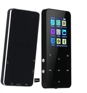 80GB MP3 Player, Music Player with Bluetooth Built-in Speaker/FM Radio/Voice Recorder/E-Book Reader, Lossless Sound Multifunctional Design Ideal for Sport Walking, Jogging (Earphones Included)