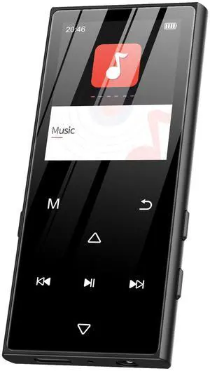 128GB MP3 Player with Bluetooth 5.3, SWOFY D50 Portable Music Player Built-in HD Speaker, FM Radio, Voice Recorder, HiFi Sound, E-Book, Earphones Included, Supports Expanded Up to 256GB Black