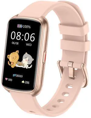 Runlio Fitness Trackers, 1.47 Inch Smartwatch, Touchscreen Activity Tracker with Thin Smartband Design, 5ATM Waterproof Fitness Watch Blood Oxygen Heart Rate Monitor for Android/iOS (Pink)