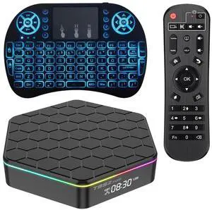 Android 12.0 TV Box 6k/3D HD Tv Box H618 Quadcore 4GB RAM 32GB ROM 2.4G/5.0G Dual WiFi & BT 5.0 Android Box Support Multi-Lingual Iptv Box with LAN Ethernet 10/100M for Movie Game Chat etc.