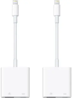 [Apple MFi Certified] Lightning to USB Camera Adapter with Charging Port for iPhone, USB3.0 Female OTG Adapter Compatible with iPhone/iPad Card, Readers, USB Flash Drives, Keyboards, Mice 2 Pack