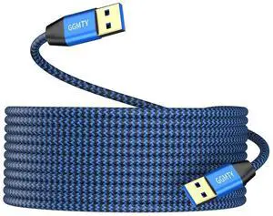 USB to USB Cable 15FT,Durable Braidedfor USB 3.0 Male to Male Type A to Type A Cable Data Transfer Compatible with Hard Drive, Laptop, DVD Player, TV, USB 3.0 Hub, Monitor, Camera, Set Up Box and More