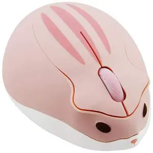 2.4GHz Wireless Mouse Cute Hamster Shape Less Noice Portable Mobile Optical 1200DPI USB Mice Cordless Mouse for PC Laptop Computer Notebook MacBook Gaming Kids Girl Men Women Adults Gift (Pink)