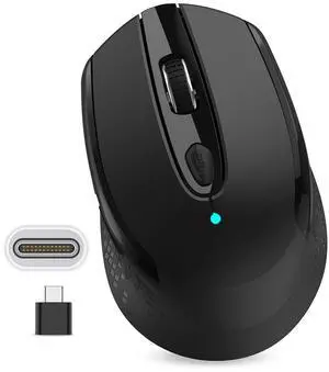 RaceGT USB C Wireless Mouse, Type C Silent Mouse for MacBook Air/Pro, 2.4G Cordless Computer Mice with 6 Buttons and 3 Adjustable DPI for Mac, Laptop, Desktop, PC