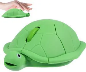 elec Space Wireless Turtle-Shaped Mouse, 2.4G Optical Computer Mouse, 3 Buttons, 12 x 7.7 cm (Mint Green)