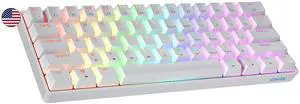 Geeky GK61 60% | Hot Swappable Mechanical Gaming Keyboard | 61 Keys Multi Color RGB LED Backlit for PC/Mac Gamer | ANSI US American Layout (White, Mechanical Red) Geeky GK61 60% | Hot Swappable Mechanical Gaming Keyboard | 61 Keys Multi Color RGB LED Backlit for PC/Mac Gamer | ANSI US American Layout (White, Mechanical Red)
