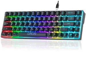 60% Gaming LED Keyboard RGB 68 Keys Layout Wired Keypad with 10 Preset Effects Mechanical Switch Feel Compatible with PC Mac Linux Xbox one PS4 PS5