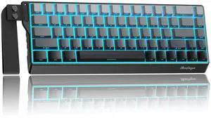 BlueFinger 60% Wireless Mechanical Gaming Keyboard, Bluetooth/2.4G/USB-C Hot Swappable RGB Backlit Keyboard with Side-Printed PBT Keycaps, for MAC Xbox PC PS5, Black