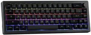 EPOMAKER EK68 65% Wireless Gaming Keyboard with Metal Knob, Hot Swappable Gasket Mechanical Keyboard, Bluetooth 5.0/2.4Ghz/USB-C, NKRO, Programmable, RGB Backlit (Black Silver, Budgerigar Switch)