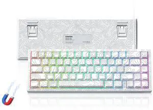 Womier M68 HE V2 Rapid Trigger Keyboard 60% Percent, Hall Effect Topographic Gaming Keyboard, Wired RGB Custom Mechanical Key Board with Magnetic Switch, PBT Keycaps for Mac/Win (White)
