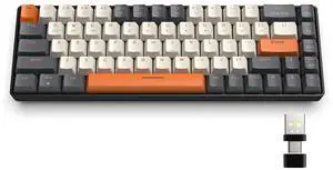 MAGIC-REFINER RK68 60% Wireless Mechanical Keyboard, Bluetooth 5.0/2.4GHz with Dual Mode 2-in-1 Receiver, Compact 68-Key Hot Swappable Gaming Keyboard, Linear Red Switch for PC Mac Xbox Smartphone