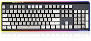 Hexgears GK735 Wired Full Size Mechanical Keyboard, Aluminum Housing Built for Gamers w/Kailh Box White Switch, White Backlit + Surrounded by RGB Light Strip, 104 Keys Gaming Keyboard for PC/Mac