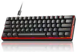 KEMOVE K61SE Gaming Mechanical Keyboard, 60 Percent Wired RGB Backlit N-Key Rollover Compact Mini 61 Keys Keyboard for PC Laptop, Red Switch