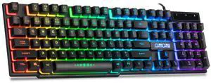 CHONCHOW Wired Gaming Keyboard for Mac PC PS5 PS4 Xbox One Gamers, RGB Backlit LED Mechanical Feel Keyboard with Multimedia Keys Number Pad, 104 Keys USB Desktop Computer Windows Keyboard (Black)