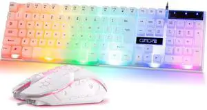 CHONCHOW RGB Gaming Keyboard and Mouse Combo,USB Wired Light Up Keyboard, Rainbow LED Lit Backlight Keyboard Mouse Set for Computer Windows PC PS4 Xbox Laptop iMac Resberry Pi