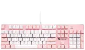 Wired Mechanical Keyboard | Brown Switch | 104 Keys US Layout | Hot Swappable & Silent | Pink & White Combo