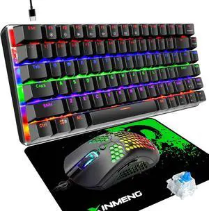 Gaming Keyboard and Mouse and Mouse Pad,Wired Rainbow Backlit Mechanical Keyboard,Superlight RGB Gaming Mouse,12000DPI Optical Sensor,6 Programmable Buttons Mice for PC Gamers(Black) Gaming Keyboard and Mouse and Mouse Pad,Wired Rainbow Backlit Mechanical Keyboard,Superlight RGB Gaming Mouse,12000DPI Optical Sensor,6 Programmable Buttons Mice for PC Gamers(Black)