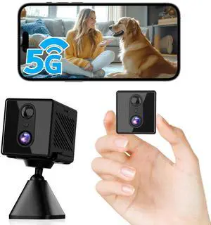 realhide 2025 Upgraded 5GHz WiFi Hidden Spy Camera, 4K Wireless Indoor Security Cam, Free Cloud Surveillance Nanny Cam, Pet & Car Camera with Longer Battery Life(APP:O-KAM Pro)