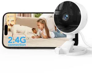 GNCC Cameras for Home Security,Indoor Security Cam,Pet Camera with Phone App,1080P Motion Detection, 2-Way Audio, Night Vision, Cloud & SD Card Storage, Works Alexa & Google Home, 2.4G WiFi(only)