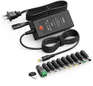 Belker 45W Universal 5V 6V 7.5V 9V 12V 13.5V 15V AC DC Adapter Power Supply for Household Eletronics LCD LED Strip Light Router HUB Speaker Smart Phone Tablet - Support Amps 0.5A 1A 2A 3A 3000mA Max.