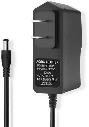 DC 6 Volt 2 Amp Power Supply, AC Adapter 100-240 50-60Hz to DC6V Power Supply 6V 2A AC/DC Adapter Cord with 5.5mm x 2.5mm Barrel Plug