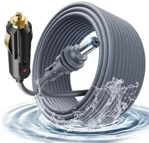 Starlink Mini Power Cable 16.4FT/5M 100W PD Waterproof Starlink Mini Accessories 12-24V Car Cigarette Lighter Adapter to DC Cable 18AWG Cooper Wire with Working Light for RV, Truck, SUV, Outdoor