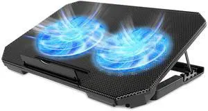 LIENS Laptop Cooling Pad with Adjustable Height Two 5.1 Inches Fan 2 USB Ports Suitable for 12"-15.6" LaptopsBlack LIENS Laptop Cooling Pad with Adjustable Height Two 5.1 Inches Fan 2 USB Ports Suitable for 12"-15.6" LaptopsBlack