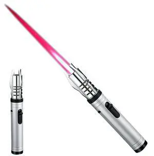 Aswiosm Torch Lighter, Refillable Butane Windproof Jet Lighter with Safety Lock & Adjustable Flame for Cooking, Camping, BBQ, Baking, Kitchen, Outdoor (No Gas Included) - Silvery