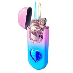 CLBYVGHH Pink Blue Metal Cool Lighter,Jet Torch Flame Windproof Adjustable,Refillable Butane Torch Lighters,Kitchen BBQ Candles,(No Gas) CLBYVGHH Pink Blue Metal Cool Lighter,Jet Torch Flame Windproof Adjustable,Refillable Butane Torch Lighters,Kitchen BBQ Candles,(No Gas)