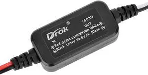 DROK 12V to 6V Step Down Converter, DC 11-32V to 6V 3A Buck Converter, 24V 12V DC Power Supply Voltage Regulator for Vehicle Car Truck RV Solar Panels