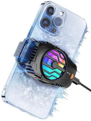 SURILEHEGE Cell Phone Cooler for Gaming, Mobile Phone Cooling Fan Radiator for iPhone Android Smartphone Live Streaming