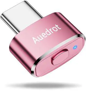 AUEDROT Mouse Jiggler Undetectable USB-C Mouse Mover with Switch Button, Automatic Type-C Wiggler with 2 Jiggle Modes, Plug & Play, Keep Computer/Laptop Awake, Rose Gold